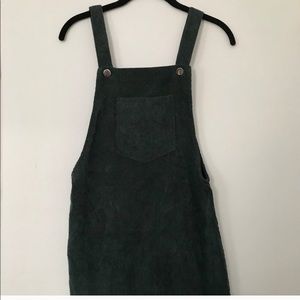Forest green corduroy mini dress
